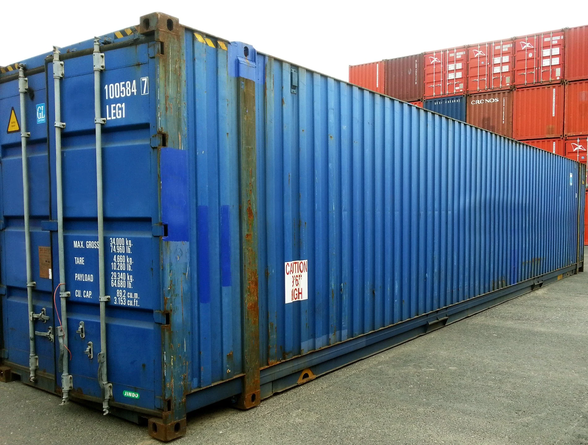 Container 45 piedi high cube usato – box navale xl da 13,7 metri 1 Container 45 piedi high cube usato blu