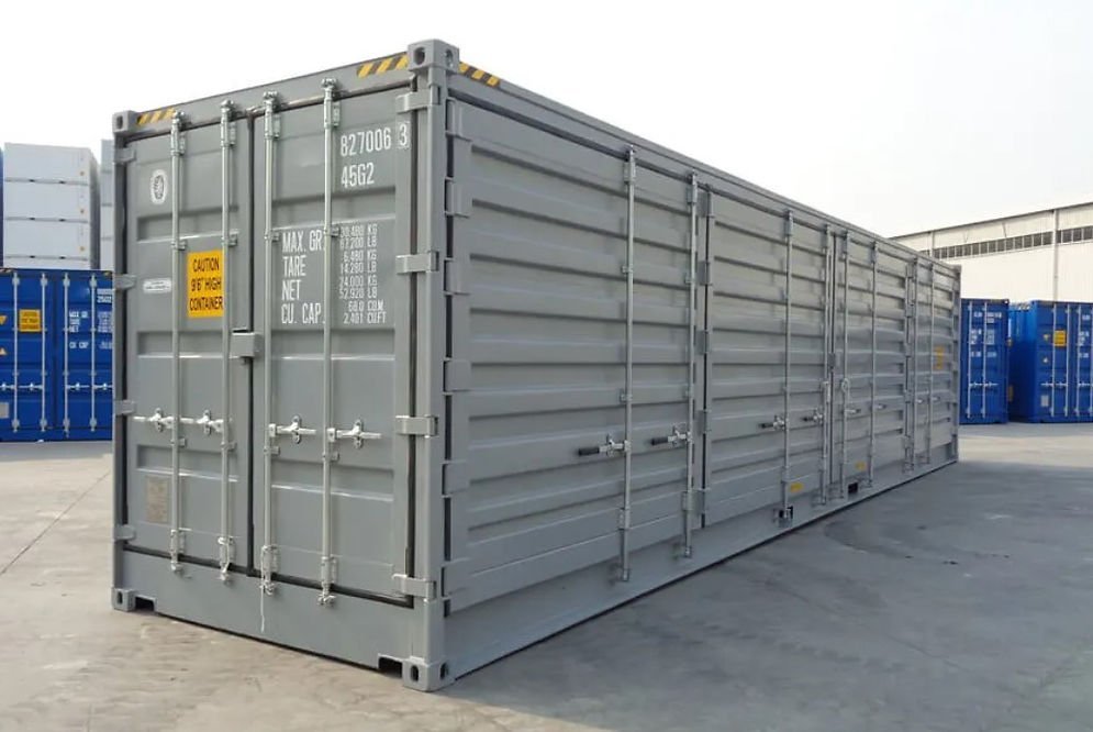 Container 40 piedi open side high cube – lato completamente apribile, grigio 4 Container 40 piedi open side high cube – lato completamente apribile, grigio - immagine 4